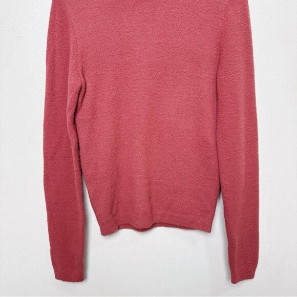 Aritzia Womens Medium Maxwell Hush Knit Chenille Turtleneck Sweater Cider Pink - Picture 4 of 15